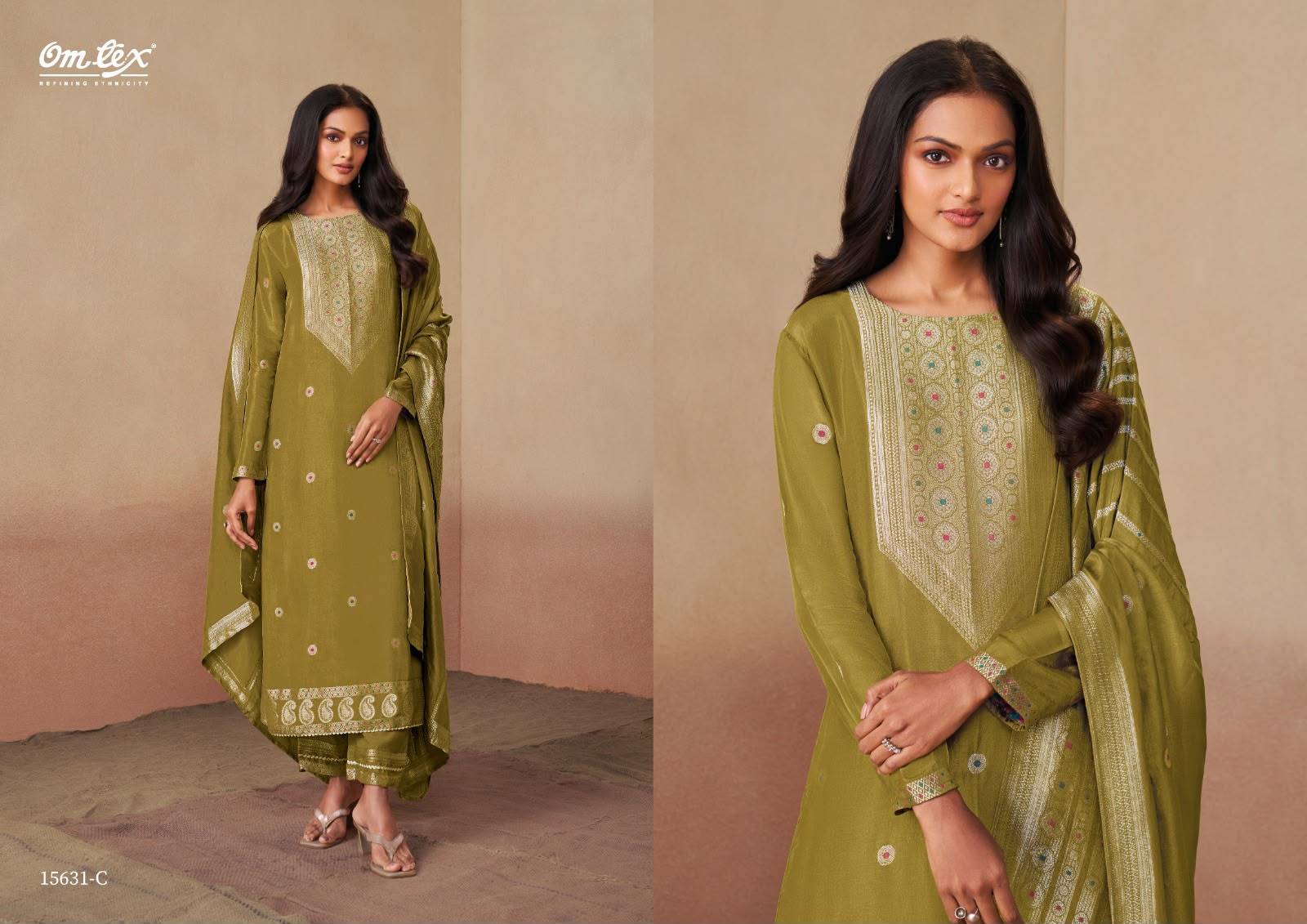 SWARALI By Om Tex 15631 Series Beautiful Festive Suits Stylish Colorful Fancy Casual Wear & Ethnic Wear SILK JACQUARD Dresses At Wholesale Price